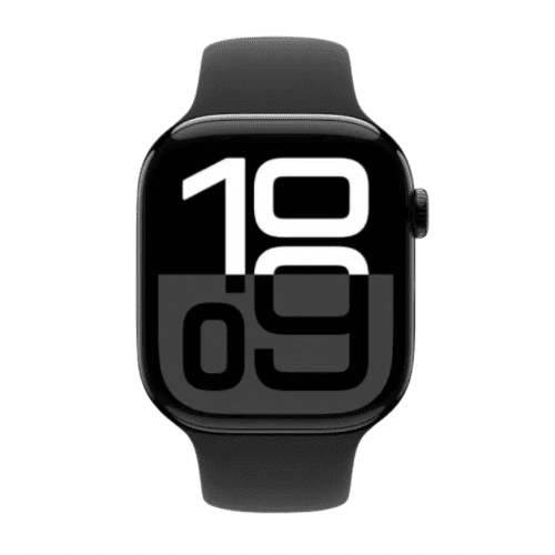 Apple Watch Series 10 GPS + Cellular 46mm Jet Black Aluminum Case with Black Sport Band M/L